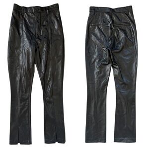 Abercrombie Black Faux Leather Split Hem The Skinny Ultra High Rise Pants 26/2